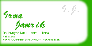 irma jamrik business card